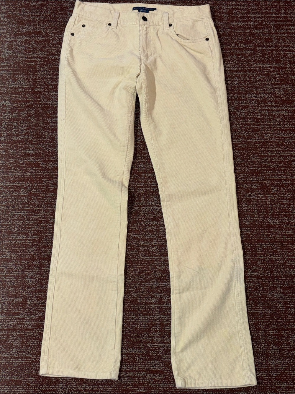Vintage Ralph Lauren butter yellow straight leg Corduroy Jeans preppy casual 4